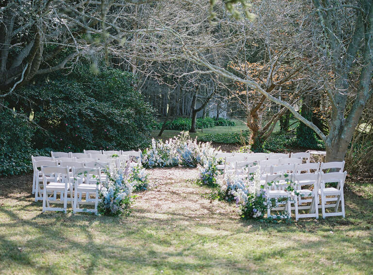 blue and white garden wedding bowral